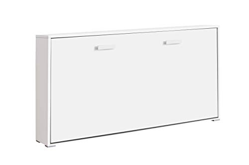 Cama Abatible Horizontal Plegable de Pared de 90x190 Color Blanco