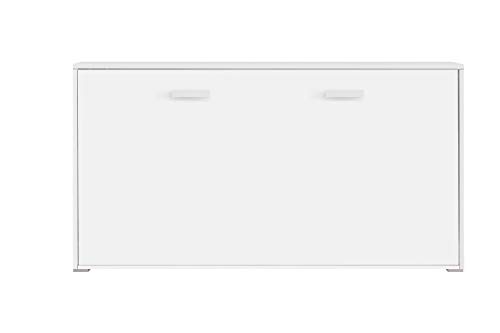Cama Abatible Horizontal Plegable de Pared de 90x190 Color Blanco