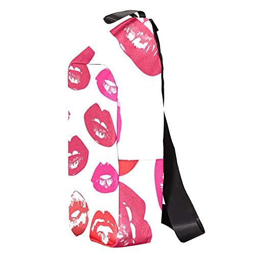 Cangurera Bolso Bandolera Bolso Mensajero Hombre Bolsos de Hombre Bolsos Cruzados Bolso Casual para Trabajo Viaje Red Fire Lip Gloss Colorido