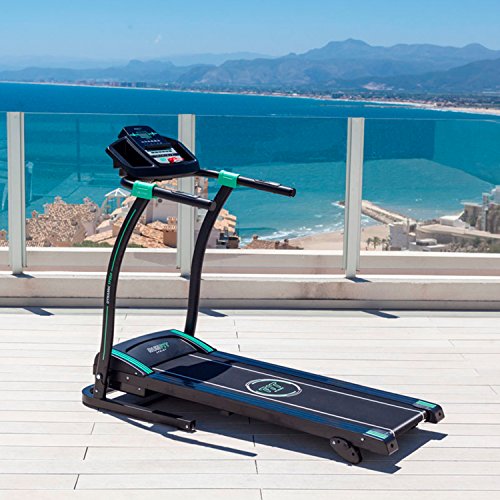Cecotec Cinta de Correr Eléctrica Plegable RunnerFit Sprint. Pulsómetro, Portabotellas, Brazos de Agarre de Espuma, Pantalla LED, 12 Programas, hasta 14 km/h, Peso Máximo 120 Kg