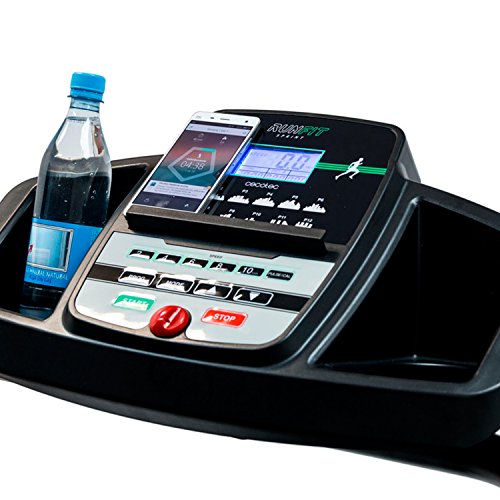 Cecotec Cinta de Correr Eléctrica Plegable RunnerFit Sprint. Pulsómetro, Portabotellas, Brazos de Agarre de Espuma, Pantalla LED, 12 Programas, hasta 14 km/h, Peso Máximo 120 Kg