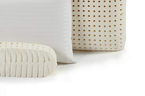 CLOEN Almohada Latex | 100% de látex Natural | Orificios Ultra Transpirables | Termorreguladora | Antiácaros e Hipoalergénica | Cervical | Fabricación Nacional | Model Latex Pillow (150 cm)