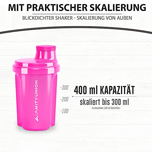 Coctelera de proteínas 300 ml "Heaven" a prueba de fugas, sin BPA con tamiz y escala que se pueden hacer clic para batidos cremosos de suero, mezclador de proteínas, original en Negro rojo