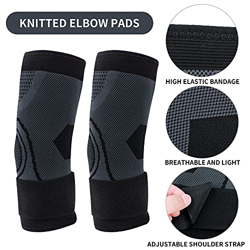 Codo Soporte Brace, 1 Par Coderas de compresión Manga del Brazo Codera de Compresión Protector de Brazo de Compresión para Aliviar el Dolor en las Articulaciones, el Deporte y el Codo de Tenista L