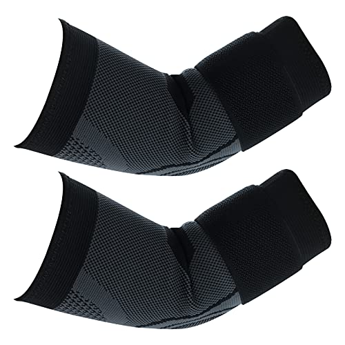 Codo Soporte Brace, 1 Par Coderas de compresión Manga del Brazo Codera de Compresión Protector de Brazo de Compresión para Aliviar el Dolor en las Articulaciones, el Deporte y el Codo de Tenista L