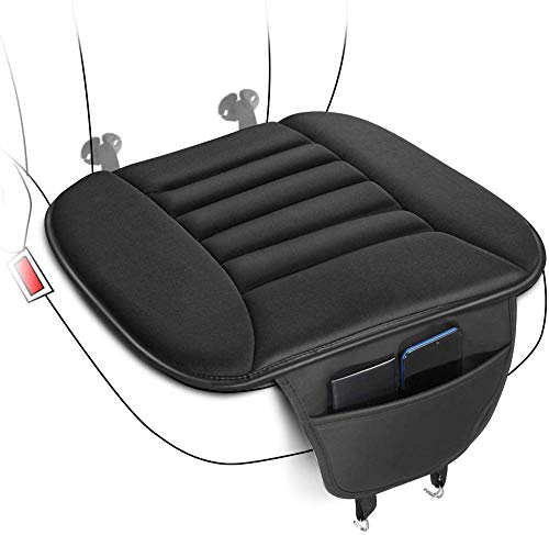 Cojin Asiento Coche, Cojín de Asiento de Coche de Espuma de Memoria Súper Suave Cómodo con Bolsa de Almacenamiento, Interior Coche Protector de Asiento Delantero, 18.11 * 19.29 * 1.18