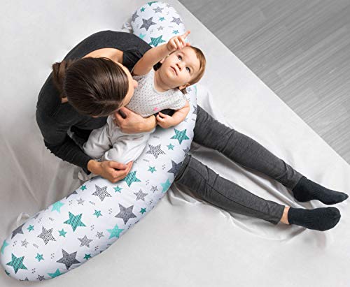 Cojín de lactancia con relleno, cojín para dormir de lado, cojín de embarazo para dormir de lado, cojín de algodón incluye funda tamaño 170 cm Pregnancy Pillow