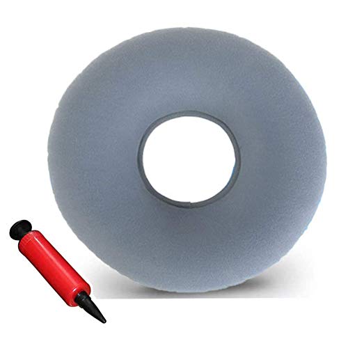 Cojín Inflable Redondo,Cojín Redondo Coxis Inflable,Cojín Redondo Coxis Inflable,Cojín de Anillo Inflable Cojín de Anillo Inflable,Cojín de Asiento Donut,Almohada en Rosquilla. (Gris)