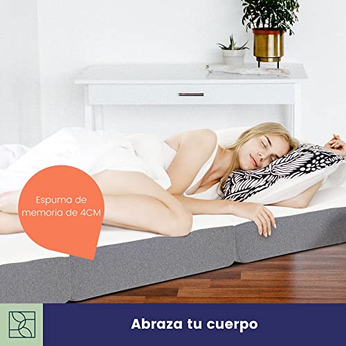 Colchon Invitados Premium - Colchon Plegable Moderno de Espuma viscoelástica, Funda Suave Oeko-Tex, Incl. Bolsa de Transporte Cama Plegable Invitados, colchón de Viaje - de DYNMC YOU