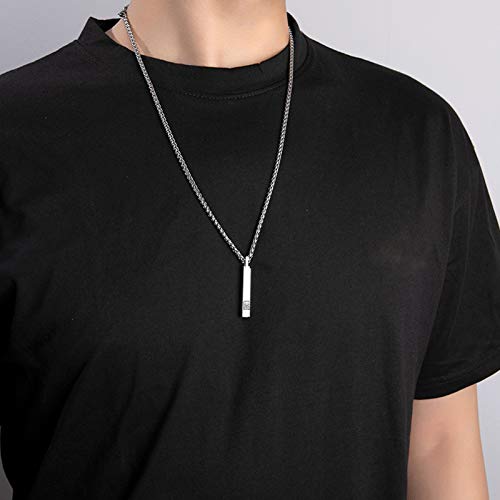 collares de urna para cenizas, collar de urna de cremación de acero inoxidable, collar con colgante de barra de plata negra y colgante de cenizas, joyería de recuerdo con circonita cúbica