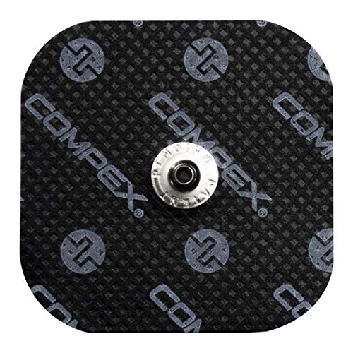 Compex - Pack de electrodos Easysnap Performance 5 x 10 cm - 2 Unidades + 6260760 - Electrodos Easysnap Performance, 5 X 5 cm, Color Azul