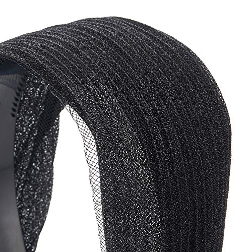 COOLSTEELANDBEYOND Elegante Clásico Ancha Costado Negro Lustroso Rayas Encaje Cabello Aro Diadema Bandas Bandana Cabeza