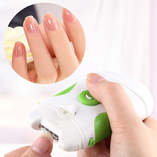Cortador de Uñas Eléctrico Alicantes de Uñas Cortaúñas Eléctrico Blanco y Verde Clavos de Uso Dual