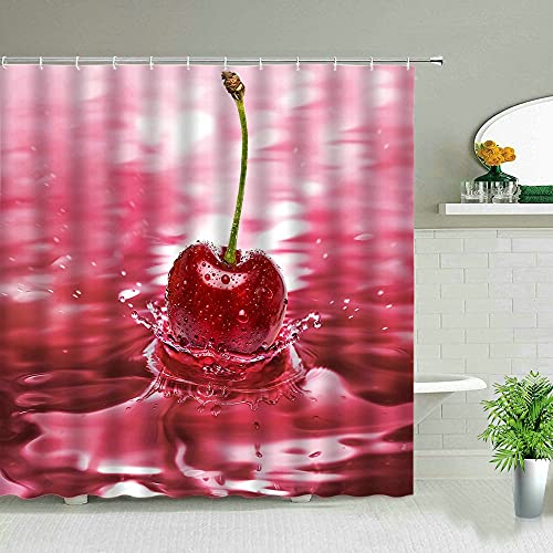 Cortina de Ducha con patrón de Naranja Amarillo Fruta exótica Flor de limón Hoja Verde mampara de baño Cortina Impermeable S.15 200x200cm