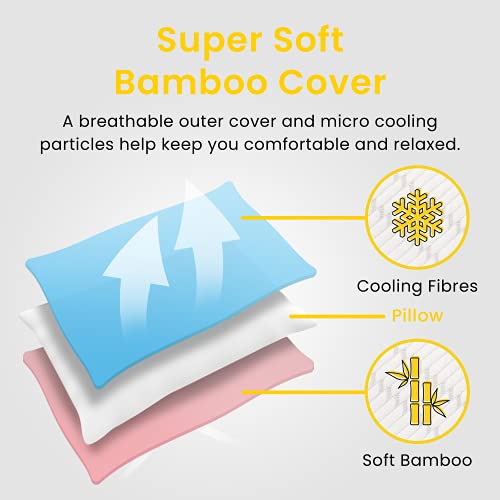 Cosi Home Almohada Viscoelástica Premium 71 x 45 cm Firmeza Ajustable, Transpirable con Funda de Bambú Extraíble y Lavable, Alivia tensión de Cuello y Cervical