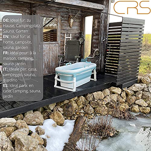 CRS Bañera plegable para adultos XXL 138 x 62 x 52 cm [nueva] | Bañera móvil plegable ideal para pequeños baños | Plegable | Bañera portátil plegable para colocar de pie (marrón, 138 cm)