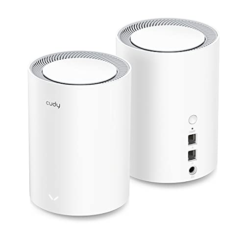 Cudy AX1800 Sistema WiFi 6 Mesh Router, Mesh Wi-Fi 6, Repetidor Extensor de Red WiFi, Gigabit Puertos, VPN, DNS a través de TLS, IPv6, DDNS, WPA3, 2 Unidades, M1800