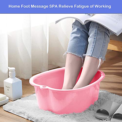 Cuenco de SPA Grande para Baño de Pies, Lavabo para Pies de Plástico Resistente Grueso para Pedicura Relajación Desintoxicación y Masaje, Remojar Tus Pies, Uñas de Pies y Tobillos (Pink)