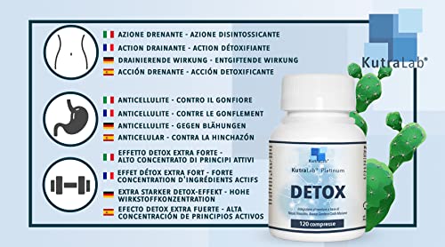 Detox Platinum KutraLab | Quema Grasas Adelgazante Muy Rápido Y Efectivo Para Mujer | Con Nopal Y Cardo Mariano | Potentes Cápsulas Quemagrasas Para Retención De Líquidos Y Vientre Plano