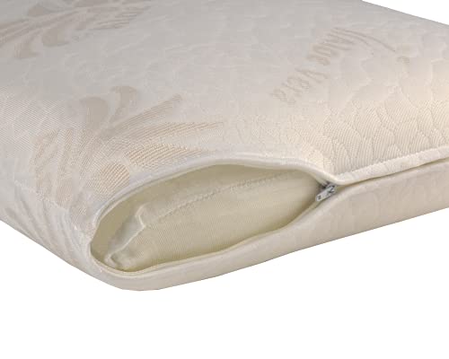 Dormio - Almohada viscoelástica con perfecta adaptabilidad al cuello, Tejido Aloe Vera, Termorregulable, Blanco, 70 cm