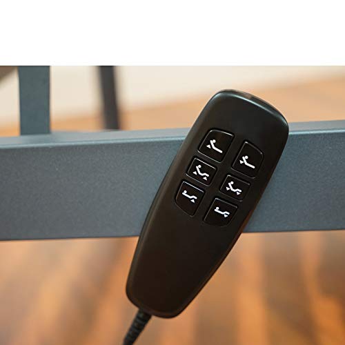 Duérmete Online Pack Cama Eléctrica Articulada Reforzada Ergomedic Pro + Colchón Viscoelástico Dorsal Plus, Gris Antracita, 105x190