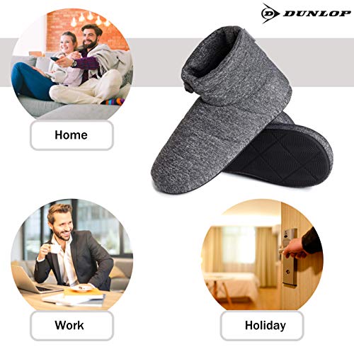 Dunlop Zapatillas Casa Hombre, Pantuflas Hombre Altas para Casa, Zapatillas Hombre Bota para Interior Exterior, Regalos para Hombres y Adolescentes Talla 41-46 (Gris, Numeric_41)