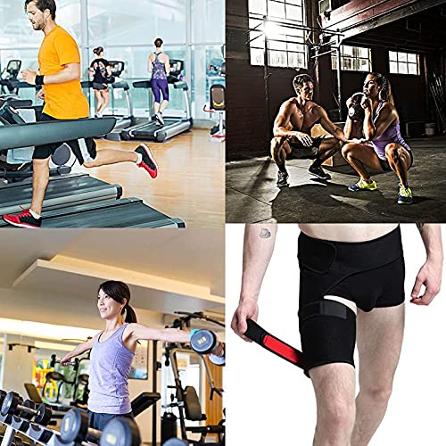 DXDUI Vendaje De Apoyo para La Ingle Envoltura Compresión Cadera Ciática Alivio Brace para Articulaciones Ajustable Transpirable para Correr Unisex Deportes Fitness, Negro Talla Única