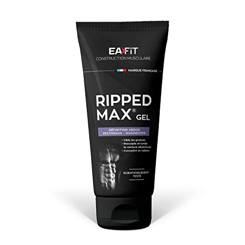 Eafit Ripped Max Gel, Define Abdominales, Pectorales y Cuádriceps, Científicamente Probado, Esculpe y Tonifica, Quema Grasa, Efecto Cubo de Hielo, Cafeína, Té Verde y Guaraná, 200 ml
