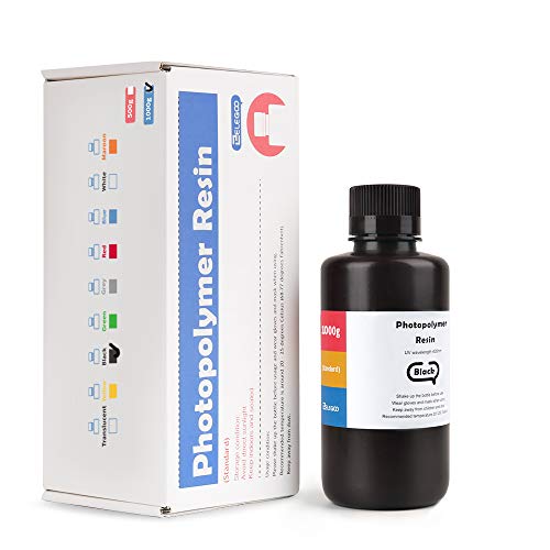 ELEGOO LCD UV 405nm ABS-Like Impresora 3D Resina Rápida para LCD Impresora 3D 1000g Fotopolímero Resina 3D Negro Ahumado