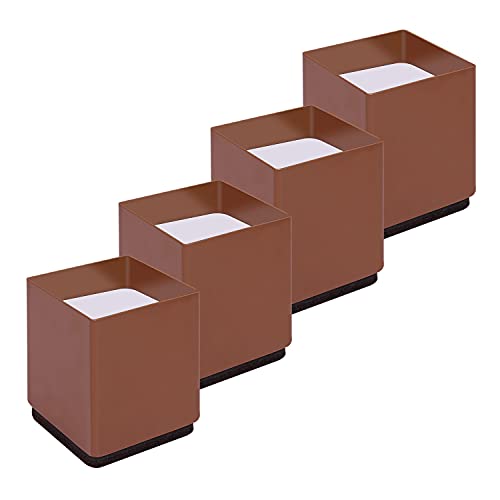 Elevador de Cama de Acero al Carbono,Elevadores de Muebles para Sofá, Armarios, Protege Suelos Pies de Mesa y Silla, Altura de Elevación de 2", Almohadilla Inferior Autoadhesivo