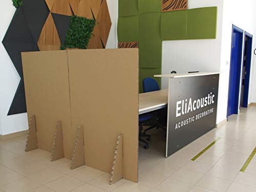 EliAcoustic Biombo de separación de Espacios para protección. Ajustable a Medida. Reciclable. Medidas 1400 mm de Alto x 1000 mm de Ancho.