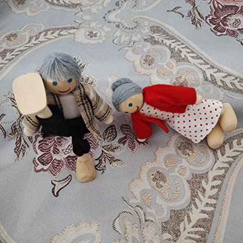 Erfula Encantadora casa de muñecas Feliz, Juego Familiar de 8 Figuras de Madera, Juguetes pequeños para niños, Regalo de simulación, Juguetes para Contar Historias
