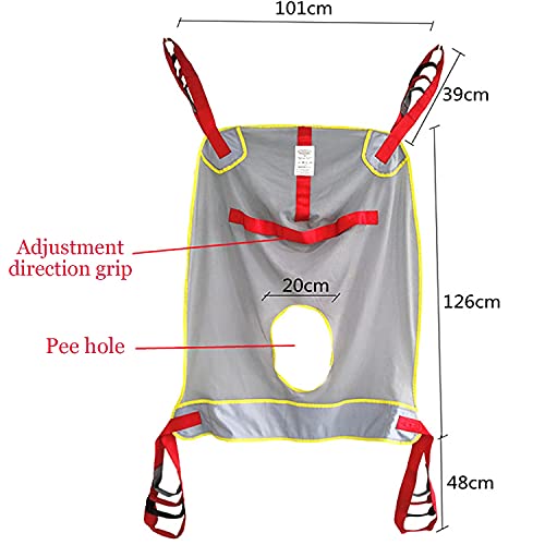 Eslinga para elevación de Pacientes Cinturón de Transferencia de Malla Tipo Abierto, Eslinga para Inodoro Elevador de Pacientes, Eslinga de enfermería para Personas Mayores, postrado en Cama