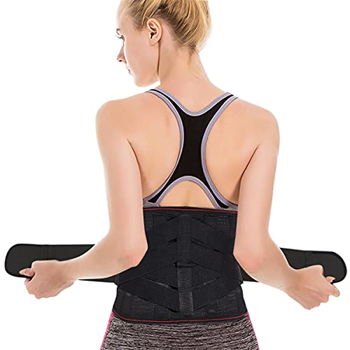 Faja lumbar para la espalda baja – Alivio del dolor de espalda – Hernia discal, ciática, escoliosis – Diseño de malla transpirable – Correas de soporte para hombres y mujeres