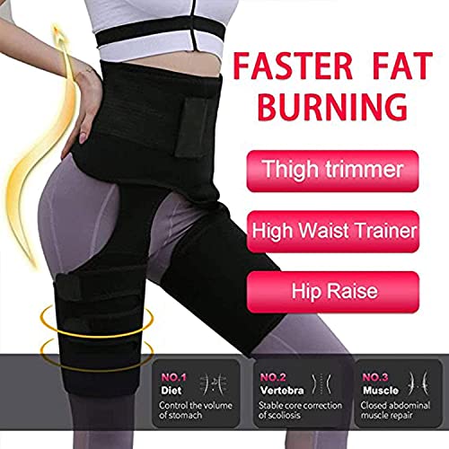 Faja Reductora Adelgazante Mujer Neopreno, 3 en 1 Levantador de Culata y Muslo Recortadora, Faja Lumbar de Trabajo Ajustable Ayuda a Reducir Cintura y Abdomen,Cinturón Transpirable Cintura (S/M)