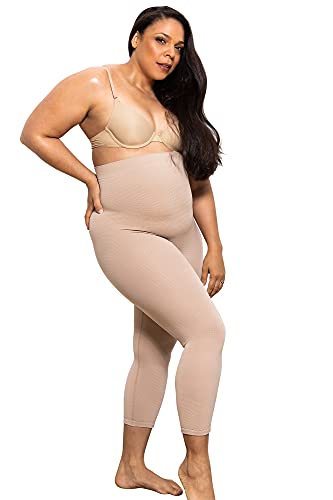 Farmacell 123 (Carne, S/M) Faja Pantalon con Cintura Alta Que Cubre hasta la Pantorrilla, con Efecto masajeador