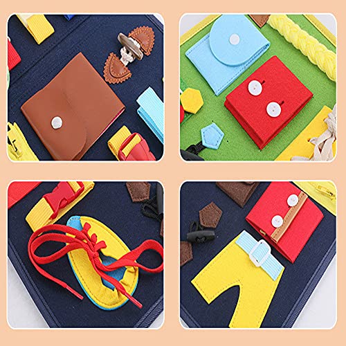 FARONG Busy Board para niños, juguete educativo, portátil, juguete de actividad, para motricidad fina, regalo (azul oscuro)