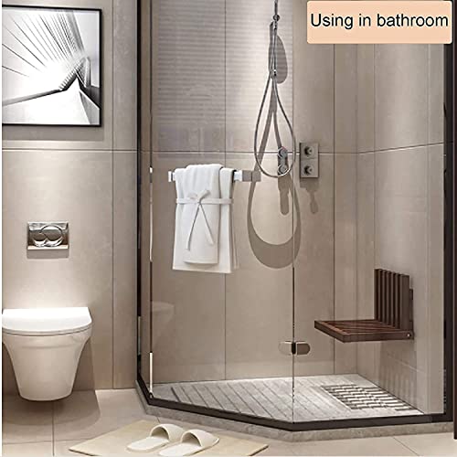 FBBSZSD Banco de Ducha de Madera Maciza Asiento Silla Plegable de Madera montada en la Pared Taburete de baño Plegable Asiento Taburete Colgante Invisible para Puerta Entrada del hogar (Co