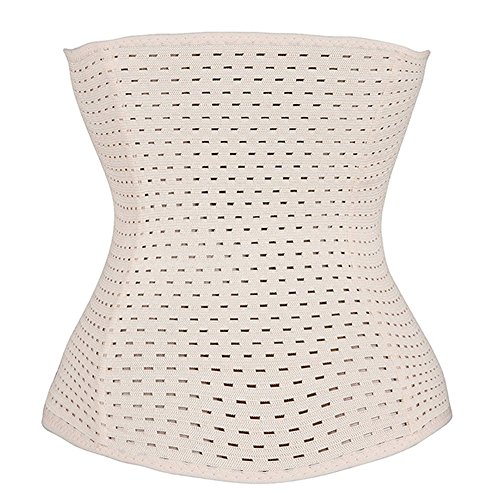 FeelinGirl Corsé Entrenador de Cintura Faja Lumbar Bajo de Busto con Huesos Plásticos con Cremallera o Ganchos Waist Trainer