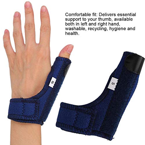 Férula para pulgar, barra de apoyo para el dolor, esguinces, artritis, túnel carpiano, gatillo para el pulgar, inmovilizador, correa de muñeca izquierda y derecha, 1 unidad (S)