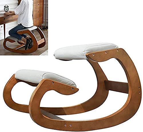 FHKBK Silla ergonómica para arrodillarse, Silla Mecedora para arrodillarse, Silla de Oficina con Asiento Acolchado, Silla de Escritorio para corrección de Postura, Taburete de computador