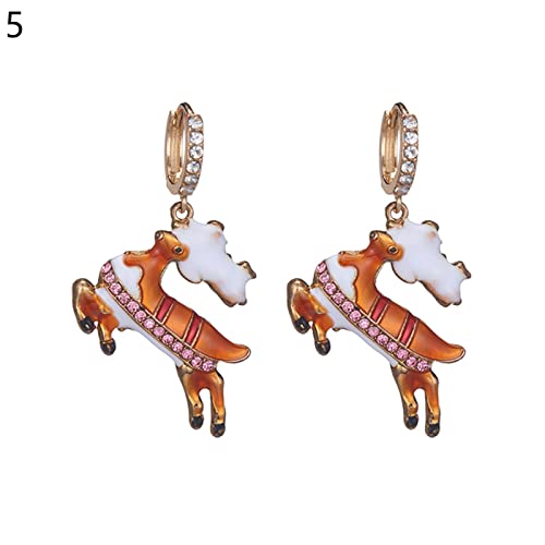 Fiauli 1 par de pendientes de Navidad creativos copo de nieve lindo mujer de dibujos animados muleta colgante pendientes pequeños piercing pendientes para fiesta boda