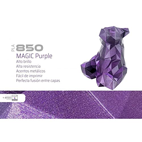 Filamento Impresora 3D PLA 850 Marca Sakata 3D Color Magic Purple 1,75 mm 1kg morado
