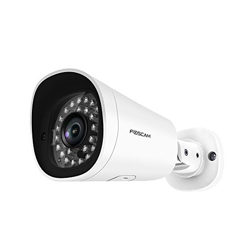 Foscam G2EP - Cámara Exterior PoE Calidad 2MP con visión infrarroja de 20 Metros, Consulta a Distancia sobre móvil, Almacenamiento de Tarjeta SD de 128 GB, IP66 Blanco