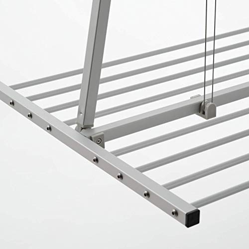 foxydry Mini Tendedero de Techo, Tendedero de Techo Vertical Abatible en Aluminio y Acero (Gris, 150)