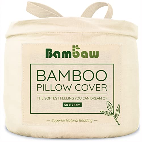 Fundas de Almohada de Bambú | Tacto Suave y Fino | 2 x Funda Almohada | Fundas Almohada Antiácaros | Tejido Transpirable | Pillow Case | Beige - 50x75| Fundas de Cojín | Bambaw