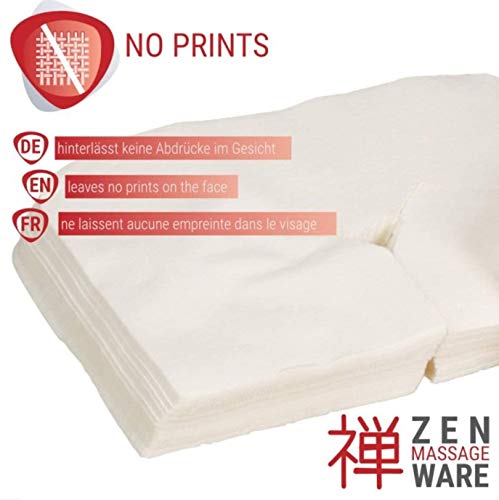 Fundas desechables Zen Premium para reposacabezas de camillas de masaje - 41 cm x 31 cm, 100 piezas con ranura nasal de tacto suave, accesorio ideal para todas las camillas de masaje