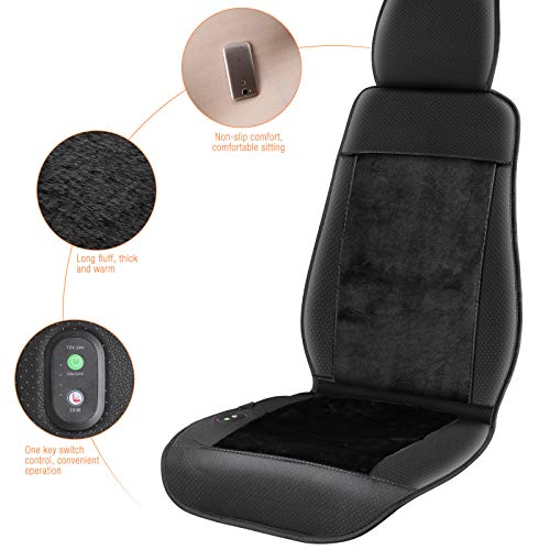 Furado Calentador De Asiento De Coche 12v / 24v, Almohadilla Calefactora De Asiento Calefactable con Controlador De Temperatura De Cojín Asiento Delantero Universal Camión Negro para Automóvil
