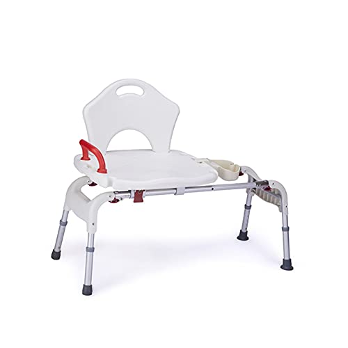 FVDSM Banco de Transferencia Deslizante Ajustable Plegable para baño para bañera Silla de Ducha Plegable para Trabajo Pesado Asientos de Ducha y taburetes con Caja de Almacenamiento