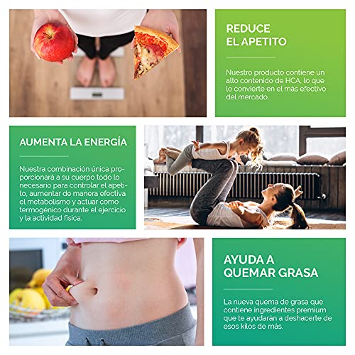 Garcinia Cambogia extra fuerte pura + l Carnitina Cápsulas + Té Verde | CN Farmacia 194557.0 | Quemagrasas abdominal 100% natural | Suplemento reductor del apetito | 180 cápsulas vegetales.